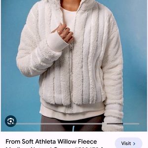 Athleta Willow Fleece Bomber Jacket sz xxs (color cream) worn once or twice